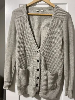 Madewell Merino Wool Gray Cardigan Size M • $15.99