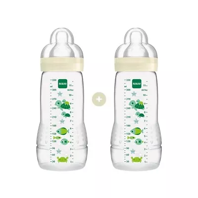 MAM Easy Active Baby Bottle | Easy To Hold | Fast Flow Teat | 4+ Months | Green • £17.95