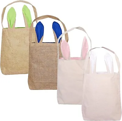 Lilwemen 4 Pcs Basket Easter Bunny  EARS HUNT GIFT BAG BASKET  ECO-FRIENDLY • £12.99