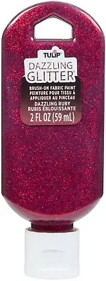 £11.46 • Buy Duncan Tulip Dazzling Glitter Brush-On Fabric Paint 2oz-Ruby