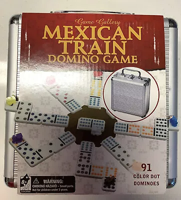 Mexican Train Dominoes Game In Aluminum Carry Case Brand New • $15