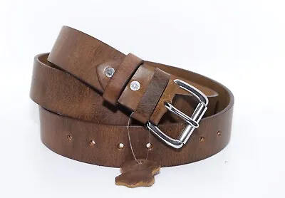 Men's Genuine Buffalo FULL GRAIN Leather Belt 1 1/2  Width Handmade By Amish • $35.99