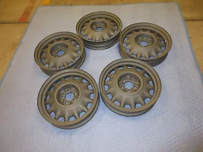 FIVE ARTILLERY WHEELS 5 LUG X 4 3/8   17  X 3 1/4   PROBABLY GM CHEVROLET 1930's • $550