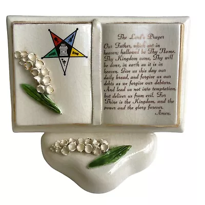OES Masonic Freemason Vintage Bible Ceramic Paper Weight Lords Prayer 1944 • $15.99