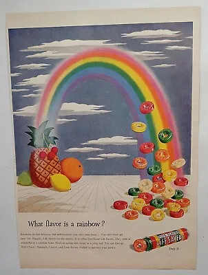 1940's Life Savers Candy Fruit Rainbow Clouds Bright Colorful Vintage Print Ad • $8.41