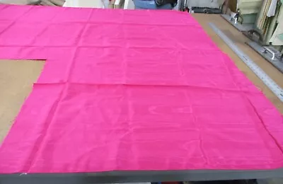 MOIRE FABRIC Large Remnant Bright Cerise Pink Cotton/Acetate 60  Wide • $7