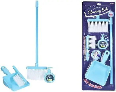 £8.95 • Buy 4 Piece Play Pretend Cleaning Set Kids Plastic Dustpan And Brush Cleaning Toys