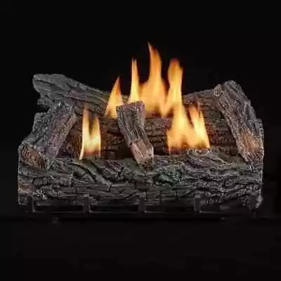 Duluth Forge Ventless Gas Fireplace Log Set 22 In. Winter Oak Thermostat Control • $244.88