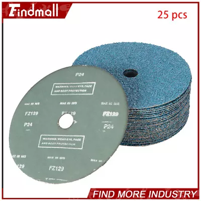 Findmall 25Pcs 24 Grit & 36 Grit Zirconia Resin Fiber Grinding And Sanding Discs • $23.51