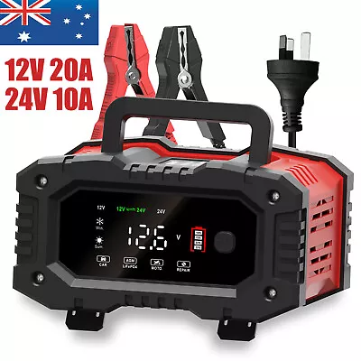 12V 20A 24V 10A Car Battery Charger Lead Acid Battery Iron Lithium AGM GEL AU • $60.99