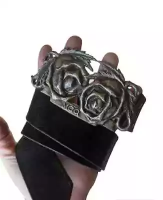 RARE Alexander McQueen Big Rose Buckle Belt • $220