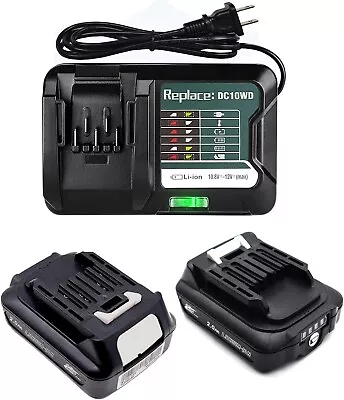 DC10WD Lithium-Ion Battery Charger & 2 Batteries For Makita 10.8V-12V • $39.99