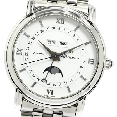 Maurice Lacroix Masterpiece Moon Phase White Dial Automatic Men's_770679 • $1386.62