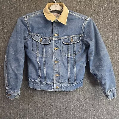 Vintage Lee Storm Riders Denim Jacket Small Lined 70s 80s Union NO SIZE TAG • $120