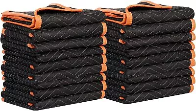 Heavy Duty 18 Pack Moving Blankets Quilted 40 X 72 Shipping Furniture Pads Black • $73.58