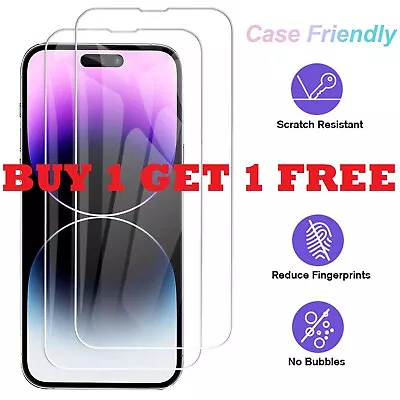 Tempered Glass Screen Protector For IPhone 15 14 13 12 11 Pro Mini XR X Max 7 8 • £0.99