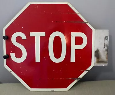 Vintage Red & White School Bus Stop Sign • $39.95