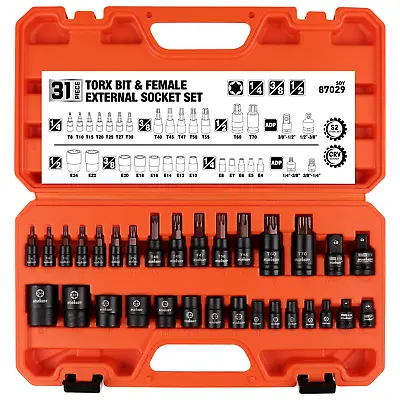 HORUSDY 31PC Torx Bit Socket& Female External Socket Set & Impact Socket Adapter • $29.99