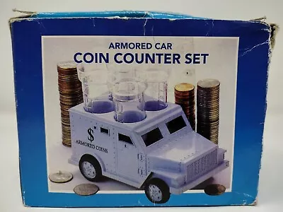 Vintage Armored Car Coin Counter Set Change Sorter W/ Box  • $29.99