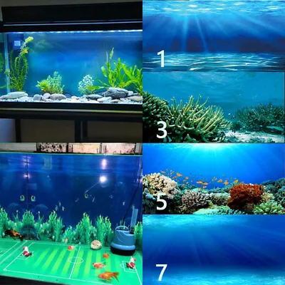 $26.39 • Buy 3D Fish Tank Background HD Seabed Landscape Aquarium Backdrop Sticker Art Decor 