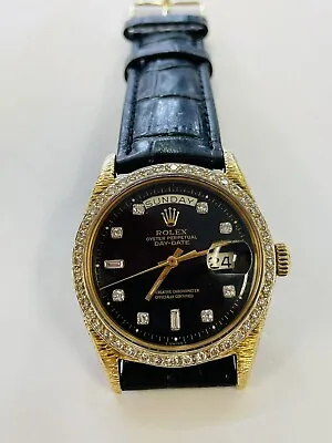 Rolex 18k Yellow Gold 1803 Day-Date 36mm Diamond Watch • $10250