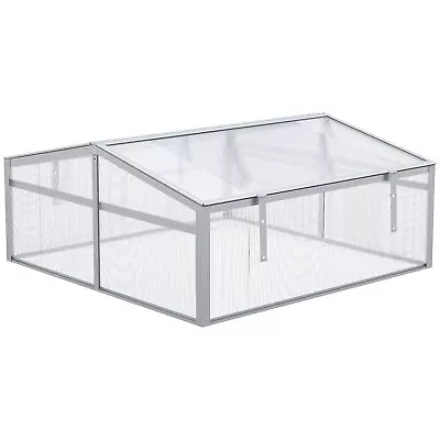 Outsunny Outdoor 2 Level Adjustable Roof Cold Frame Greenhouse Aluminium Frame • £46.99