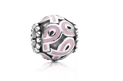 Pandora Genuine Silver Breast Cancer Awareness Pink Ribbon Enamel Charm • £25