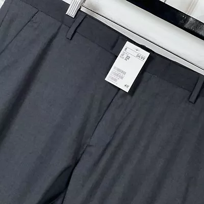 H&M Slim Fit Suit Pants In Dark Grey Melange Men's Size 40R • $16.98