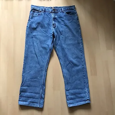 Mens Denim Co Blue Jeans Straight Leg 38W Regular Length • £4