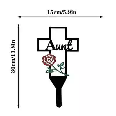 Metal Cross Garden Stake Cemetery Memorial Cross Stake For Dad Mom Husband Wife • $11.49