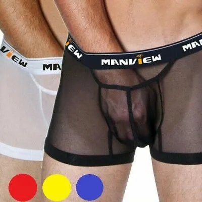 Men's Sexy Underwear See Through Boxer Short Size MLXL (Waist 27  To 39 ) #077 • £3.99