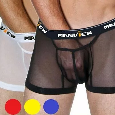 Men's Sexy Underwear See Through Boxer Short Size MLXL (Waist 27  To 39 ) #077 • £4.99