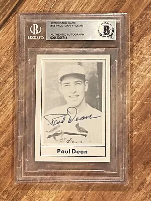 Paul Daffy Dean 1978 Grand Slam #48 AUTO Beckett BGS Authentic Cardinals • $99.99