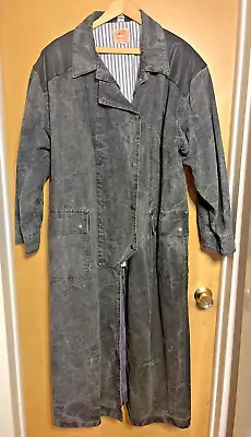 Australian Outback Trading Company Duster Jacket Slate Denim/Leather Men's XL/TG • $75