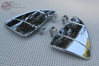 $20.36 • Buy Outside Air Flow Wind Breeze Deflectors Vent Window Accessory Vintage Car Chrome