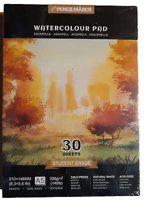 PENCILMARCH Watercolour Paper 300gsm A5  Art Pad 30 Sheets Two Pack • £8.50