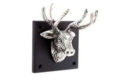 Stag Head On Wooden Base Wall Mounted Home Decor • £3.29