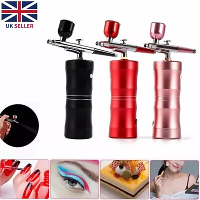 Mini Airbrush Compressor Kit Air Brush Spray Gun Cake Paint Nail Art Tattoo DIY • £19.73