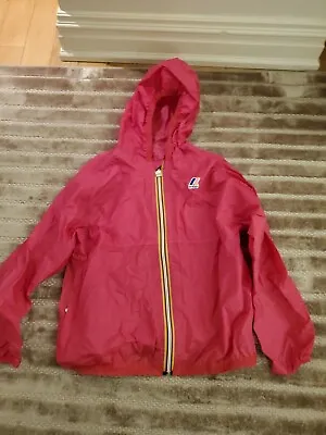 K-WAY Windbreaker Rain Jacket Shell Hooded Kids Size 8 Years Old Zip Pink • $2.99