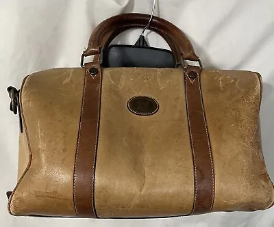 Victor Hugo Camel Brown Leather Shoulder Bag/tote Dr Bag W/strap • $125