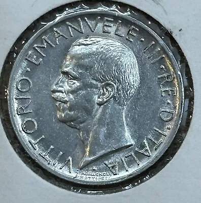 Italy 1930 5 Lire Km67.1 Unc Silver • $12.99