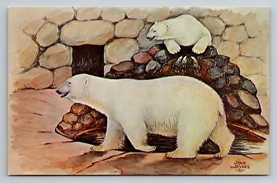 Polar Bears Watercolor At Henry Vilas Park Zoo Madison Wisconsin Unposted • $10