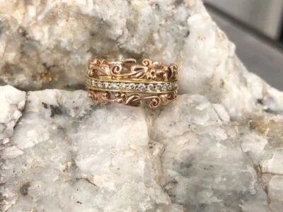 £2500 • Buy Official Welsh Clogau 18ct Yellow & Rose Gold Am Byth Ring £580 Off SIZE Q