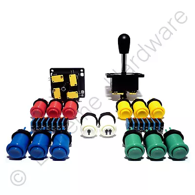 £29.99 • Buy 2 Player Arcade Control Kit - 2 Bat Top Joysticks, 14 Buttons - MAME, JAMMA