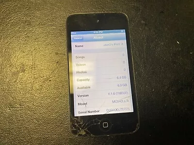 Apple 8GB IPod Touch 3RD Generation A1367-CRACKED SCREEN BUT FUNCTIONAL.  • $36.79