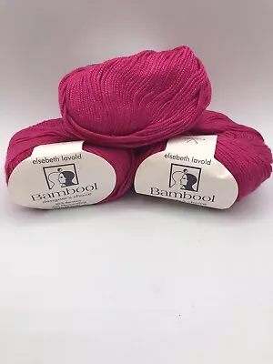 Elsebeth Lavold Bambool 3 Balls Bamboo Merino Wool 50g Ea 92yds Ea Pink • $14.99