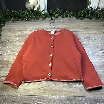 Miss Jackson’s Tulsa Sweater Size Small Cardigan Vintage Red Orange Made In USA • $16.99