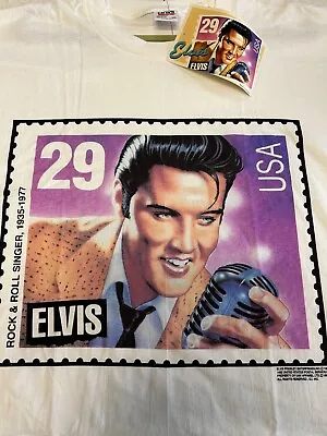 Deadstock 1992 Vintage Elvis Presley Return To Sender Stamp Shirt White 3XL • $29