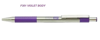  ZEBRA F301 Stainless Steel Ballpoint Pen 0.7mm - 1x VIOLET Body BLUE INK • $9.95