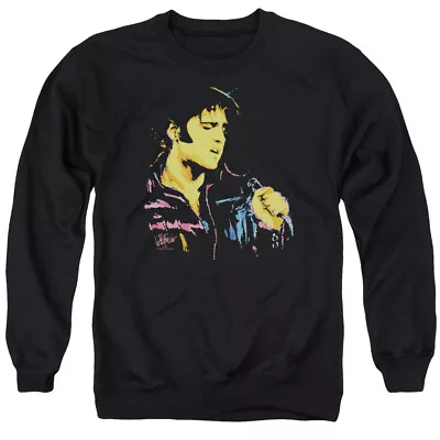 Elvis Presley Neon Elvis Crewneck Sweatshirt Licensed Music King Of Rock Black • $24.49